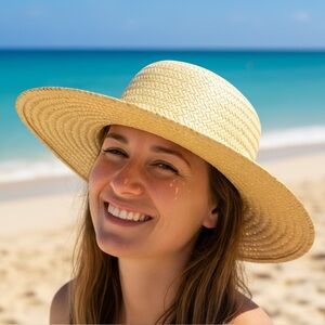 Elegant Tan Wide-Brimmed Sun Hat